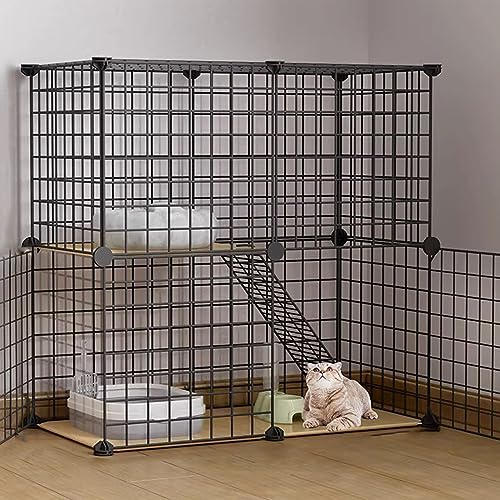 Katzenkäfig Großer mehrschichtiger Katzenkäfig aus Metall für den Innenbereich, geeignet für 1–2 Katzen, kleiner Hundekäfig, Kleintier-Katzenbedarf, Ruheplatz für Haustiere, DIY-Ka von AEGCAOJH