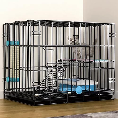 Katzenkäfig für Zuhause, großer Katzenzaun aus Metall, Faltbarer Katzenzaun für draußen, für Wohnmobile und Camping, mit Tablett, geeignet für Kleintiere, Frettchen, Katzen, Meersc von AEGCAOJH