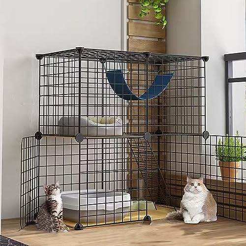 Katzenkäfig für den Innenbereich, DIY, abnehmbares Katzenhaus aus Draht, Meerschweinchenkäfig, Lebensraum, Katzenbaum, Katzenzaun, Katzentransporter, Outdoor-Reisen, Wohnmobil, Cam von AEGCAOJH