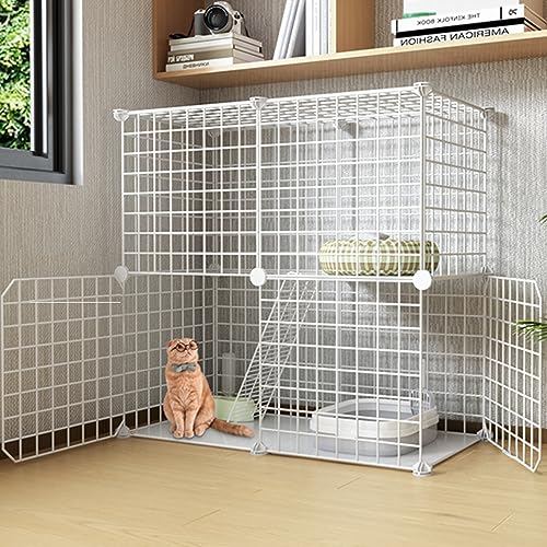 Katzenkäfig für den Innenbereich, Haushalt, DIY, großer Raum, Katzenhaus aus Metall, Balkon, Katzenzaun, geeignet für Kleintiere, Chinchilla, Frettchen, Meerschweinchenkäfig, einfa von AEGCAOJH