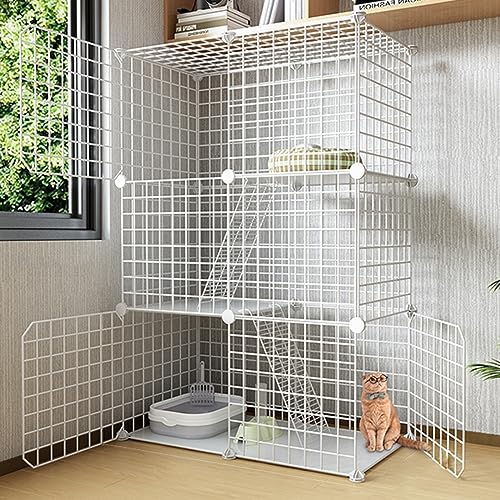 Katzenkäfig für den Innenbereich, Haushalt, DIY, großer Raum, Metall, Katzenhaus, Balkon, Katzenzaun, geeignet für Kleintiere, Chinchilla, Frettchen, Meerschweinchenkäfig, einfach von AEGCAOJH