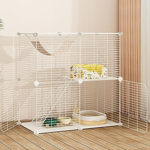 Katzenkäfig für den Innenbereich, Katzenhaus für zu Hause, Katzentransportbox, Metalldraht, leicht zu montierender Katzenzaun, geeignet für eine oder zwei Katzen, Meerschweinchenkä von AEGCAOJH