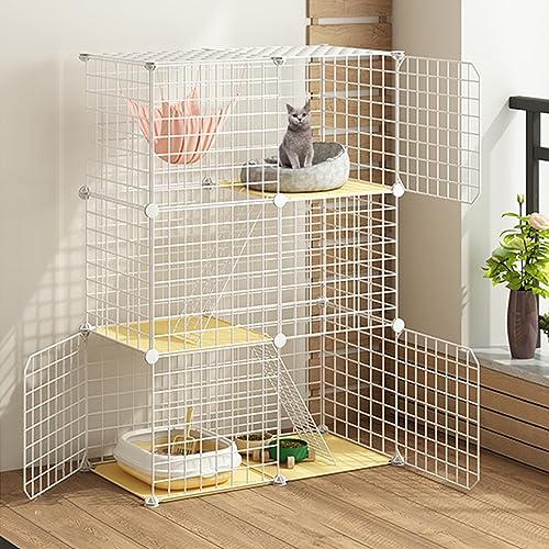 Katzenkäfig für den Innenbereich, Spiel, Katzenzaun aus Metall für den Außenbereich, Katzentransportbox für Camping, Meerschweinchenkäfig für Kleintiere, Katzen, Frettchen, Katzenb von AEGCAOJH