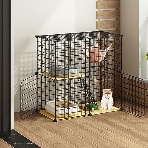 Katzenkäfig für den Innenbereich, Spiel, Katzenzaun aus Metall für den Außenbereich, Katzentransportbox für Camping, Meerschweinchenkäfig für Kleintiere, Katzen, Frettchen, Katzenb von AEGCAOJH