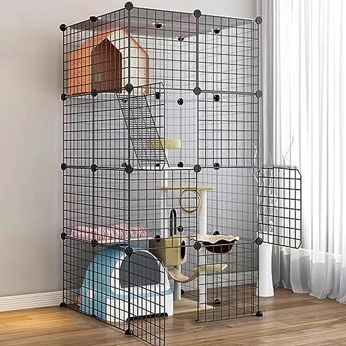 Katzenkäfig für den Innenbereich, großer Katzenzaun für zu Hause, Katzenzaun mit freiem Platz, Katzenbaum, großer Übungsbereich, Katzenhaus, Katzenhaus, Hundehütte, Meerschweinchen von AEGCAOJH