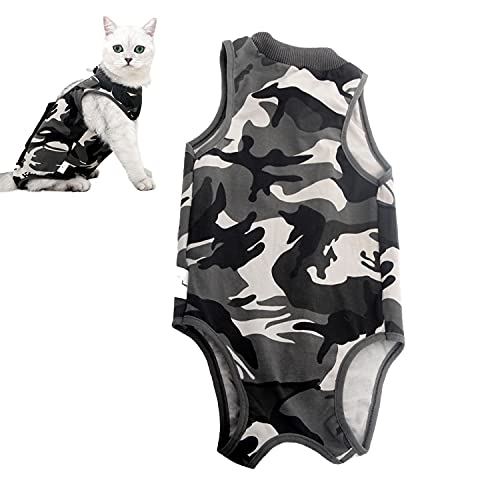 AEITPET Recovery Suit Katze, Haustiere Schutz Kleidung Wiederherstellung Anzug Weste, Verhindern Lecken Nach der Operation Tragen Weaning und Warmhalte Recovery Tuch Anzug für Katzen Hunde (S, 01) von AEITPET