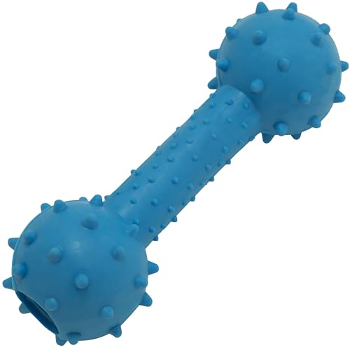 AERZETIX - C68573 - Kauspielzeug für Hunde in Hantelform 135 mm - wurf- und fangspiele für Haustiere - aus Gummi und Metall - Farbe blau von AERZETIX