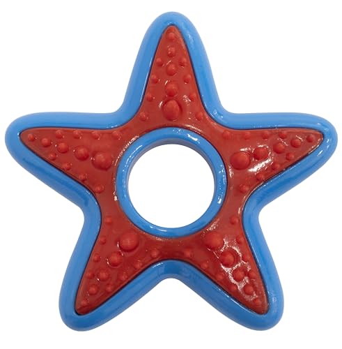 AERZETIX - C68588 - Kauspielzeug für Hunde in Sternform 85 mm - wurf- und fangspiele für Haustiere - aus gummi - Farbe blau/rot von AERZETIX