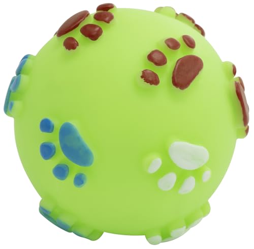 AERZETIX - C68604 - Kauspielzeug für Hunde in Form Einer Kugel/Ball Ø55 mm pfotenmotive - wurf- und fangspiele für Haustiere - aus Gummi - Farbe grün von AERZETIX