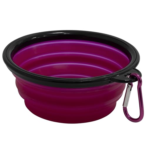 AERZETIX - C68691 - Tragbarer, Faltbarer Hundenapf - aus Kunststoff - Farbe Magenta - trockenfutter, wandern, spazierengehen, Wasser, Durst, Trinken von AERZETIX