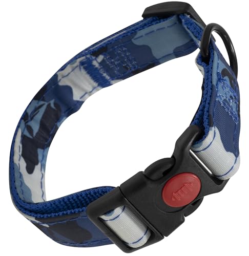 AERZETIX - C68699 - Verstellbares Halsband für Hunde 33x47 cm - aus Stoff - Farbe blau-weiß - haushaltsübliche Geschenke, zubehör, leinen, geschirre, Sicherheit, Haustiere von AERZETIX