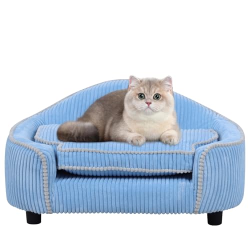 AFBKSS&BB Haustiersofa, Hunde & Katzen Sofa Bett, Kleintiere Bett Sofa, Tiermöbel Mini Sofa für kleine Hunde & Katzen (Blau) von AFBKSS&BB