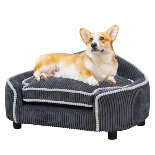 AFBKSS&BB Haustiersofa, Hundesofa & Katzen, Kleintierbett, Tiermöbel, Mini-Sofa für kleine Hunde und Katzen (Grau) von AFBKSS&BB