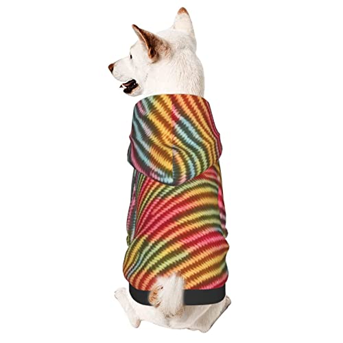 Color Lines Hunde-Kapuzenpullover mit Hut, weicher Mantel für kleine, mittelgroße und große Hunde von AFINDI