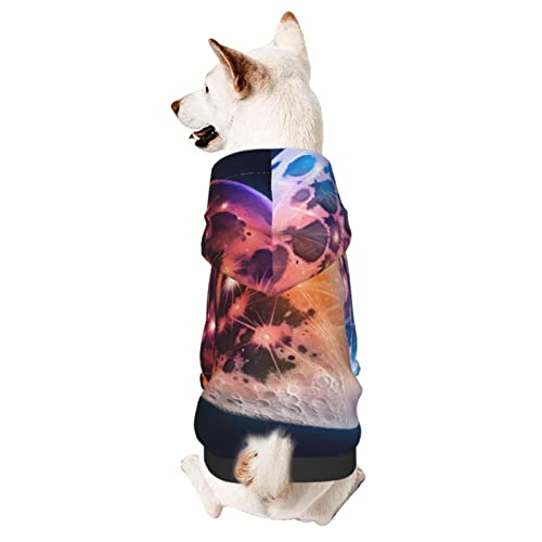 Color Moon Hunde-Kapuzenpullover mit Mütze, weicher Mantel für kleine, mittelgroße und große Hunde von AFINDI