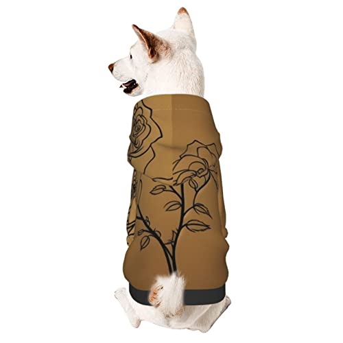 Hunde-Kapuzenpullover mit Blumenmuster, Haustierkleidung mit Hut, weicher Mantel für kleine, mittelgroße und große Hunde von AFINDI