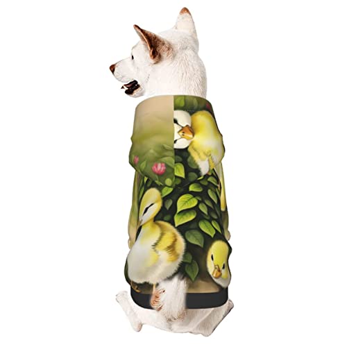 Hunde-Kapuzenpullover mit Ente mit Kranz, Haustierkleidung mit Mütze, weicher Mantel für kleine, mittelgroße und große Hunde von AFINDI