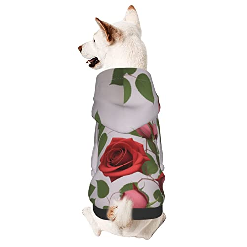 Hunde-Kapuzenpullover mit Mütze, weicher Mantel für kleine, mittelgroße und große Hunde, Rosarot von AFINDI