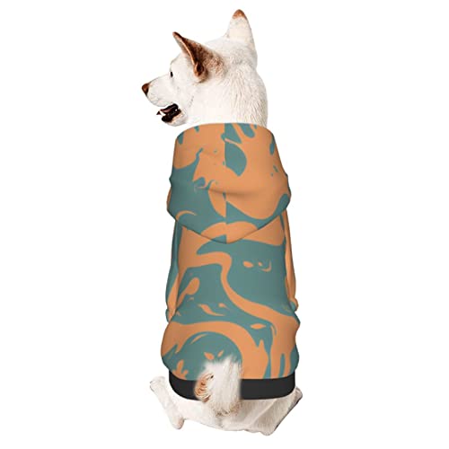 Hunde-Kapuzenpullover mit gelbem Blattmuster, Haustierkleidung mit Hut, weicher Mantel für kleine, mittelgroße und große Hunde von AFINDI