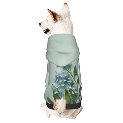 Hunde-Kapuzenpullover mit süßem Blumenmuster, mit Mütze, weicher Mantel für kleine, mittelgroße und große Hunde von AFINDI