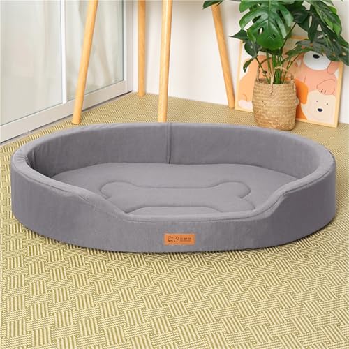 AFIONA 45X27X6 Zoll Orthopädisches, Wasserdichtes Hundebett mit Erhöhtem Geländer, Wasserfester Katzenbettauskleidung, Lichtbeständiger Haustiergrube mit Tierhaarentferner für Hundekäfig, Schlafzimmer von AFIONA