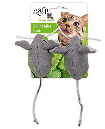 AFP AFPK02421 Katzenspielzeug Green Rush Catnip Mice mit 12 g Katzenminze, 2 Stück, 2073547, Multi von ALL FOR PAWS