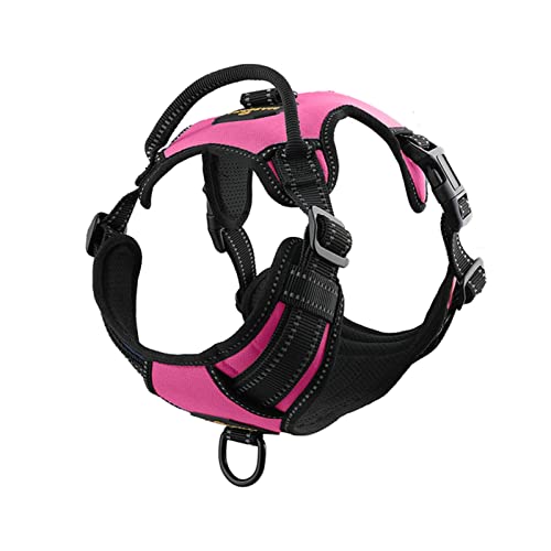 Sicherheitswesten Hundebaum Kein Ziehen atmungsaktive Reflektierende Haustiergurtweste for kleine Meduim große Hund im Freien Laufhunde-Trainingszubehör Reflektierende Westen (Color : Pink, Size : S von AGBARR