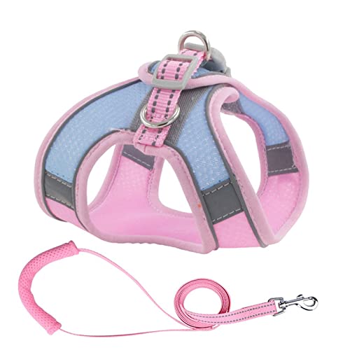 Sicherheitswesten Reflektierende Hundegeschirr Leine Set Nylon Haustier Katze Harness Hundeleine Verstellbare Haustiergurtweste for Welpen Medium Hund Haustierbedarf Reflektierende Westen (Color : Bl von AGBARR