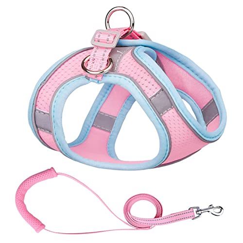 Sicherheitswesten Reflektierende Hundegeschirr Leine Set Nylon Haustier Katze Harness Hundeleine Verstellbare Haustiergurtweste for Welpen Medium Hund Haustierbedarf Reflektierende Westen (Color : Pi von AGBARR