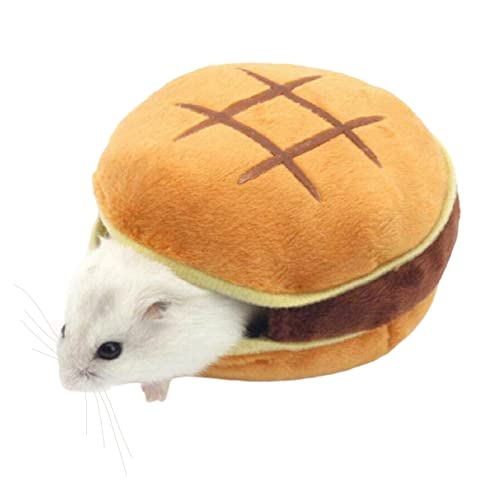 AGONEIR Warmes Bett Haus Hamburger Design für Kleintiere Käfig Zubehör für kleine Meerschweinchen Junior Streifenhörnchen Hamster warmes Bett Haus von AGONEIR