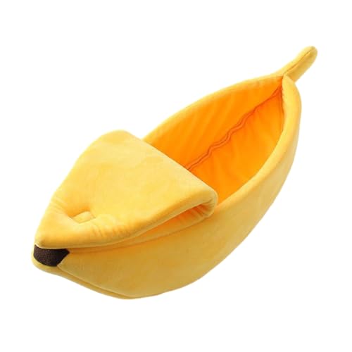 Bananenhöhle Bettzelt für den Innenbereich, klein bis groß, waschbar, weiches Kissen, lustige Bananentasche, Bananenbetten für Indoor-Katzen von AGONEIR