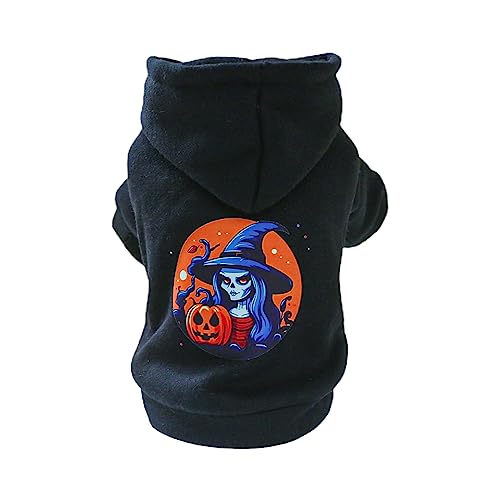 Hundekostüm, bedrucktes Sweatshirt, modischer Haustier-Kapuzenpullover, Party-Kostüm für Welpen, Halloween, Pullover, atmungsaktiv, Festivalanzug, Halloween-Kostüm, Hundekleidung von AGONEIR