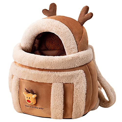 Plüsch-Rucksack, atmungsaktiv, für den Winter, Outdoor, Reisetasche, verdickte, warme Tragetasche, Hundeschlinge für kleine Hunde von AGONEIR