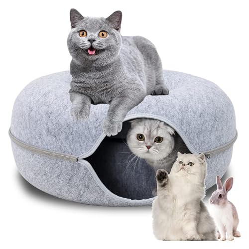 Katzentunnelbett, Katzenhöhle, Katzen-Donut-Tunnel für Haustier-Katzenhaus, Katzenhöhle für Wohnungskatzen, Four Seasons Available Katzennest, für Über kleine Haustiere Kaninchen Kätzchen Welpen (Col von AGRADI