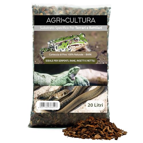 AGRI-CULTURA® | Bark Pinienrinde Substrat für Reptilien 【20 l】 | 100% natürliche französische Kiefernrinde | Ideal für Terrarien von Landschildkröten, Schlangen, Fröschen, Insekten und Reptilien. von AGRI-CULTURA