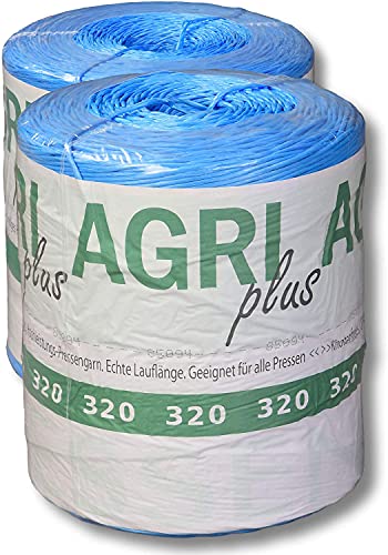 AGRI plus 1 Doppelpack Pressengarn/Erntegarn (10 kg - Für Hochdruckballen 320 m/kg, Blau) von AGRI plus