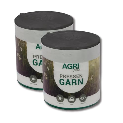 AGRI plus 1 Doppelpack Pressengarn/Erntegarn (10 kg - Für Hochdruckballen 400 m/kg, Schwarz) von AGRI plus