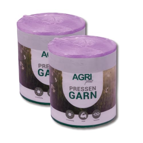 AGRI plus 1 Doppelpack Pressengarn/Erntegarn (18 kg - Für Quaderballen 110 m/kg, Violett) von AGRI plus