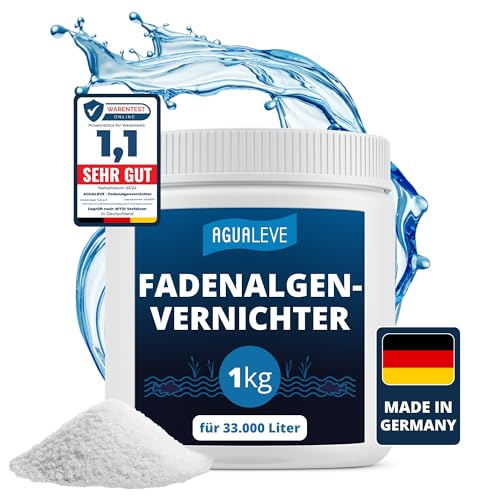 AGUALEVE® Fadenalgenvernichter 1kg *NEU* | vernichtet Fadenalgen schonend und nachhaltig binnen weniger Wochen | Markenqualität Made in Germany | für 33.000 Liter Teichwasser | Note 1,1 von AGUALEVE