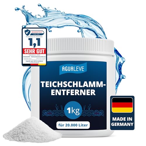 AGUALEVE® Teichschlammentferner 1kg *NEU* | reinigt den Teich schonend & nachhaltig binnen weniger Wochen von Schlamm, Laub & Ablagerungen | Made in Germany | für 20.000 Liter Teichwasser | Note 1,1 von AGUALEVE