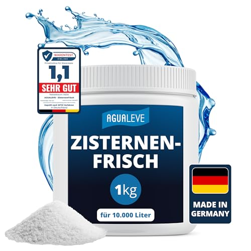 AGUALEVE® Zisternenfrisch 1kg *NEU* | hält Regenwasser frisch & rein, zum Gießen geeignet | für alle Zisternen & Regenwassertonnen geeignet | Made in Germany | für 10.000 Liter Regenwasser | Note 1,1 von AGUALEVE