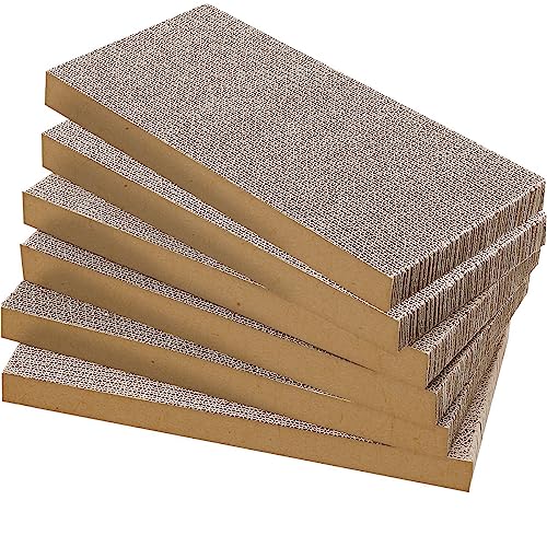 AGYM Cat Scratchers 6 Packs Refill Cat Scratching Pad Cardboard for Indoor Cats and Kitten, Large Size Cat Scratch Pad Board Easy for Cats to Scratch von AGYM