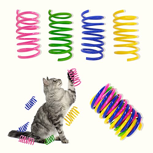 AGYM Katzenspielzeug, 60 Stück, Katzenfederspielzeug für Indoor-Katzen, Bunte und langlebige Kunststoff-Federspulen Locken Katzen zum Schlagen, Beißen, Jagen, interaktives Spielzeug für Katzen und von AGYM