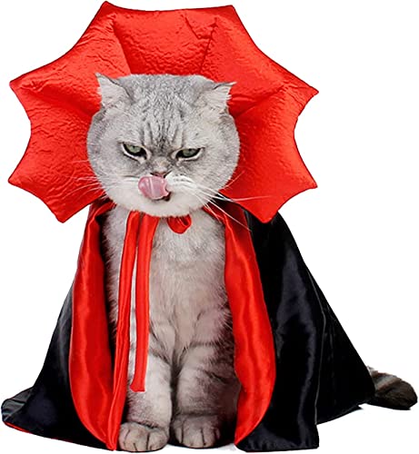 Halloween Umhang für Katzen Hunde Kostüm Halloween für Haustiere Outfit Vampir Zauberer Teufel Mantel Cosplay Weihnachten Kostüm Karneval Maskerade Halloween Dekoration für Tiere von AHDMR