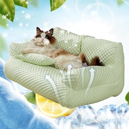AHDUELLWA Ice Silk Cooling Pet Bed Breathable Washable Dog Sofa Bed,Summer Sleeping Cool Removable and Washable Cat Dog Pet Bed,Cotton pet Nest for Small, Medium, Large Dogs and Cats von AHDUELLWA