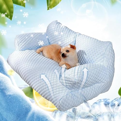 AHDUELLWA Ice Silk Cooling Pet Bed Breathable Washable Dog Sofa Bed,Summer Sleeping Cool Removable and Washable Cat Dog Pet Bed,Cotton pet Nest for Small, Medium, Large Dogs and Cats von AHDUELLWA