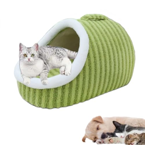 Cozy Hideaway Pet Bed,Stripe Calming Plush Pet Beds,Non-Slip Washable - Soft Pet Slipper Cave Bed Sleeping Bag,Pet Bed with Cover Cave - for Small Medium Pets von AHDUELLWA