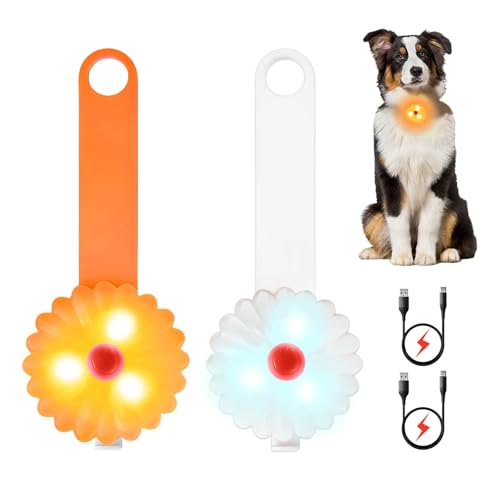 AHJ Hundelicht, Blinklicht Schulranzen Kinder, Sicherheits LED Blinklicht für Hunde - Katzen, USB-C Wiederaufladbar LED Licht Leuchthalsband Hund, licht für Jogger - Walker - Fahrradfahrer von AHJ