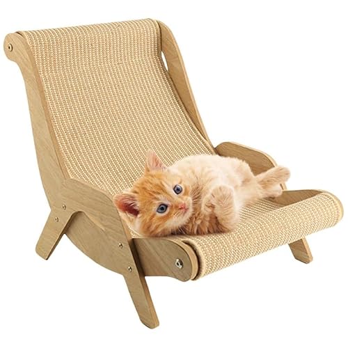 Katzen Sisal Stuhl, 2-in-1-Katzenkratzstuhl Aus Holz Für Haustiere, Sisalkratzer, Haustierbettsofa, Ultimatives Katzenkratzer-Loungebett Zum Schutz Von Möbeln von AHSBND