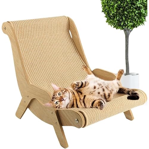 Katzenstuhl, Eleganter Stabiler Katzen-Schaukelstuhl, Sisal-Katzen-Lounge-Stuhl, Katzenliegestuhl, Haustierfreundlicher Multifunktionaler Katzenkratzer von AHSBND